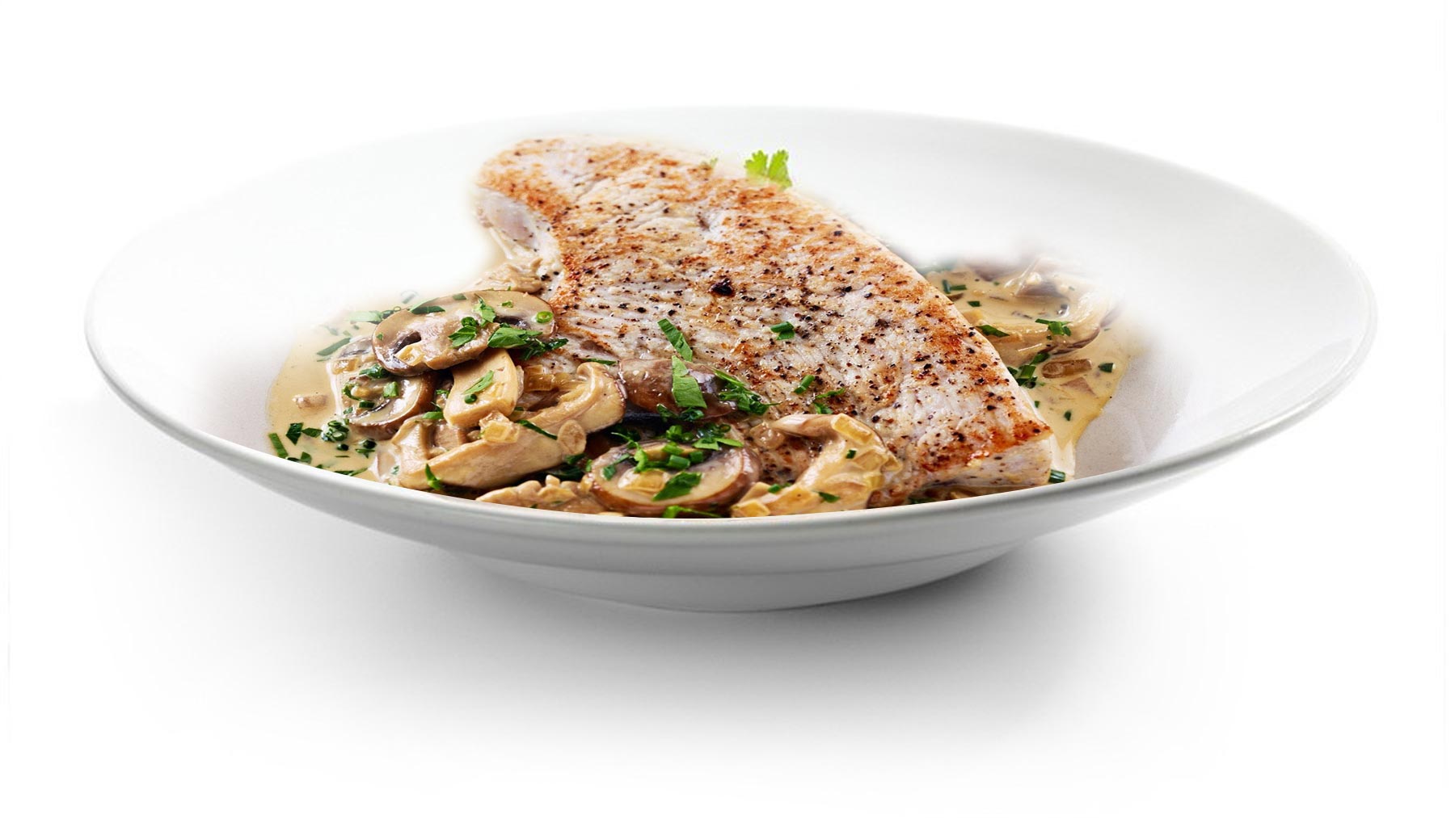 assiette-escalope-veau-champignons