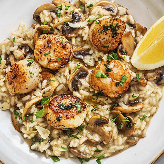 Risotto aux St-Jacques et champignons – Jean Giner